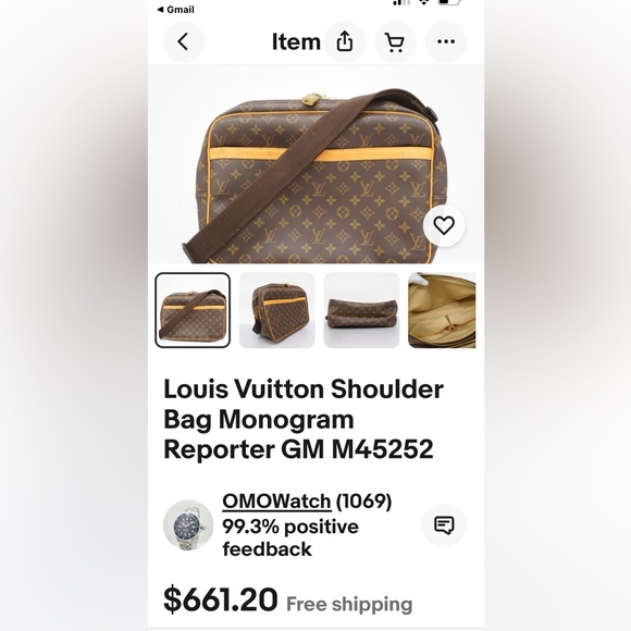 SOLD Louis Vuitton Reporter GM w/ Free LV Gift - Picture 15 of 15